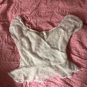 Polka Dot Peplum Crop Top